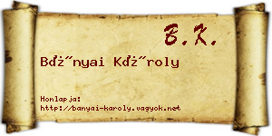 Bányai Károly névjegykártya
